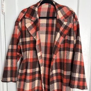 Plaid swing coat